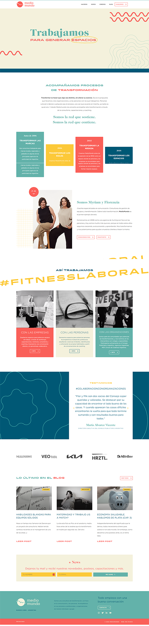 Sitio web de Mediomundo, diseñado por Maira Gallardo